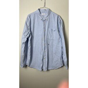 NANAMICA JAPAN STRIPED BLUE DRESS SHIRT XL